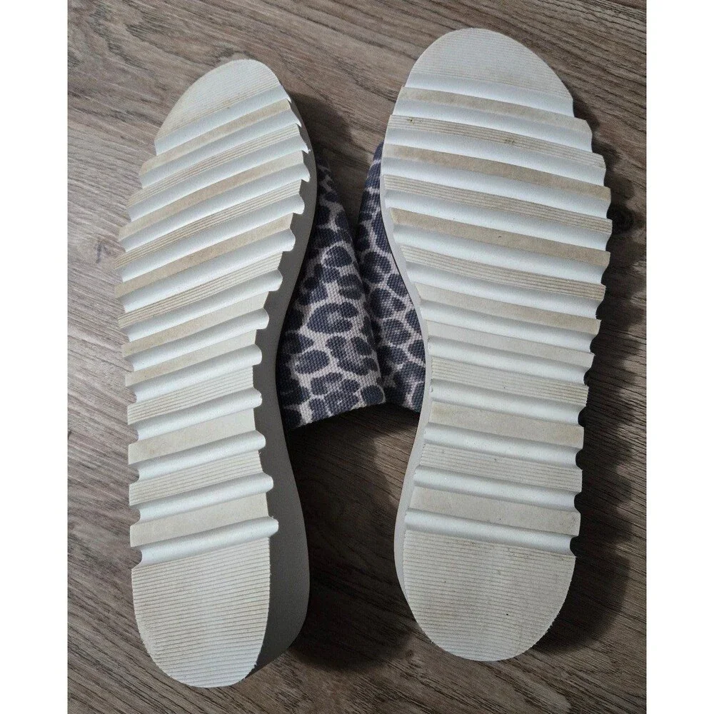 Anthropologie Cady Sport Slides Black Leopard Print Sandals Size 9.5 41